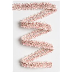 Тесьма отделочная 2 см*5 ярд "Бахрома с бархатом" (SF-2463) розовый