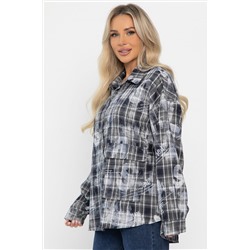 Рубашка хлопковая Шэрри (серо-синяя) Б14306-18М