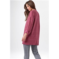 Кардиган вязаный оверсайз без застежки розовый