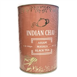 Indian Chai ASSAM MASALA BLACK TEA, Bharat Bazaar (АССАМ Масала, ЧЕРНЫЙ ЧАЙ, Бхарат Базаар), банка 100 г.