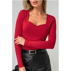 Женский лонгслив с глубоким вырезом Happyfox