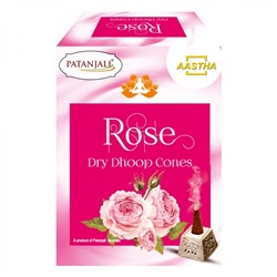 ROSE Dry Dhoop Cones, Patanjali (РОЗА сухие конусные благовония, Патанджали), 20 г.