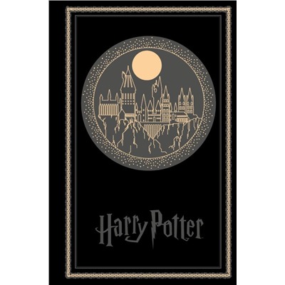 Блокнот. Гарри Поттер. Хогвартс (А5, 192 стр, цветной блок, обложка из черной кожи с золотым тиснением)