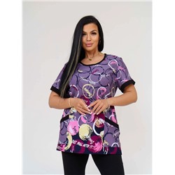 Костюм женский Текс-Плюс, цвет черный фиолетовый
