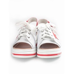 2886T-1 WHITE/RED Босоножки женские (натуральная кожа) размер 37