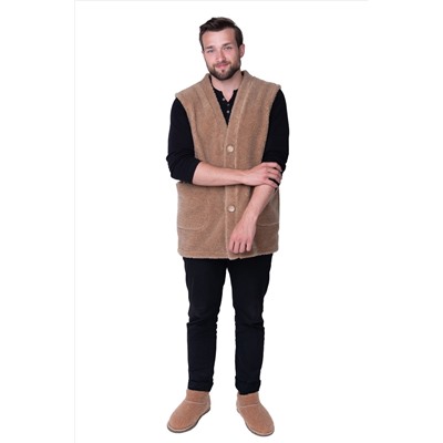 Мужской жилет из верблюжьей шерсти оптом (MEN VEST WOOL, цвет CAMEL)