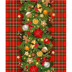 Дорожка столовая "Еловая гирлянда" 45*150 см. хлопок 100%