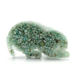 Фигурка из амазонита и смолы "Кошка" 87*50*50мм