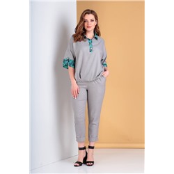 Liona Style 752 серый/бирюза, Брюки,  Блуза