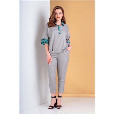Liona Style 752 серый/бирюза, Брюки,  Блуза