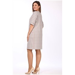 Lady Style Classic 926/12 серый_с_розовым_"Клетка", Платье