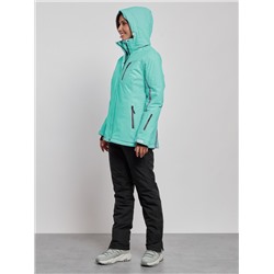 Горнолыжный костюм женский зимний бирюзового цвета 03350Br