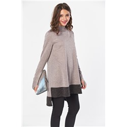 Туника трикотажная свободная с люрексом бежевая