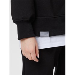 Женский свитшот оверсайз из футера с начесом Lingeamo черный ВК-23 (14)