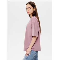 Трикотажная женская футболка оверсайз LINGEAMO пастельно-лиловый ВФ-14 (21)