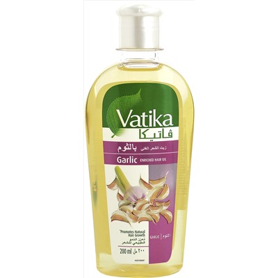 Vatika GARLIC Enriched Hair Oil, Dabur (Ватика ЧЕСНОК Масло для волос, стимулирует естественный рост волос, Дабур), 200 мл.