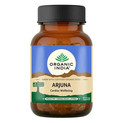 ARJUNA Cardiac Wellbeing, Organic India (АРДЖУНА, здоровое сердце, Органик Индия), 60 капс.