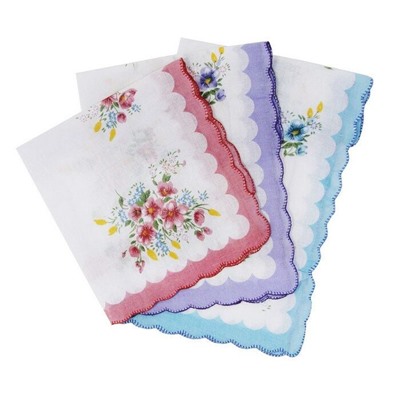 Набор носовых женских батистовых платков "Дамский" 10 шт. 28*28 см хлопок 100%