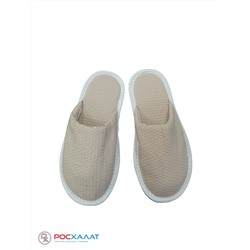 Вафельные тапочки с закрытым мысом бежевые ТМ-12 (31)