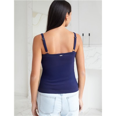 Топ с двуслойной зоной бра на бретелях из хлопка