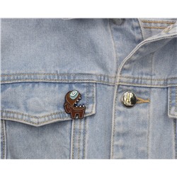 Металлический значок "Among Us" Коричневый Ш*В: 2.2*3 см