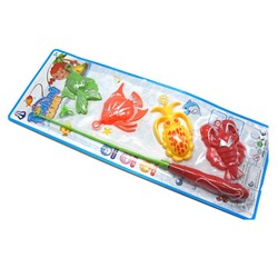 Набор Рыбалка (удочка + 4 рыбки) 40*15см / блистер 5-20