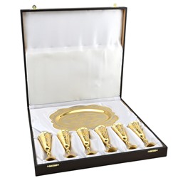 Набор винных бокалов с гравюрой на разносе 6 персон