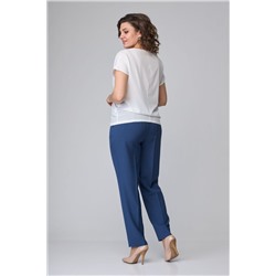 T&N 7287Б синий_английский+белый, Брюки,  Блуза,  Жакет