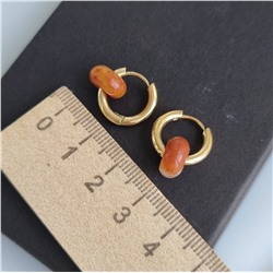 Серьги ювелирная бижутерия "Бублики" со сьемными подвесками, цвет золото, 131415, арт.847.174