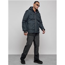 Куртка - жилетка трансформер с подогревом 2 в 1 мужская зимняя темно-синего цвета 6668TS