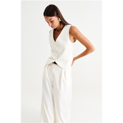 MUA 43-283-white, Брюки,  Жакет,  Жилет