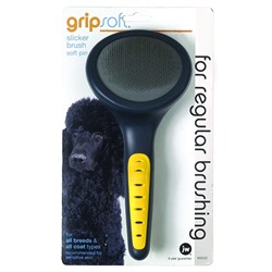 Щетка-пуходерка для мягкой шерсти собак и кошек, большая JW Grip Soft  JW65002АГ