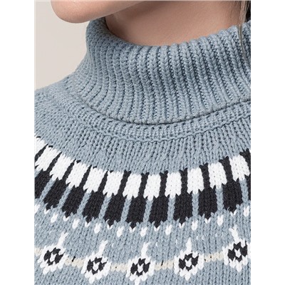 Джемпер фактурной вязки из хлопка с акрилом