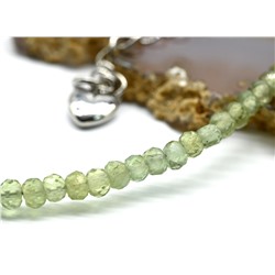Браслет из граната зеленого рондель гр.3*2мм, 18см