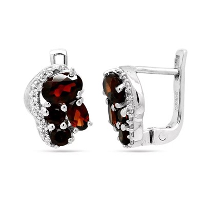 Серьги из серебра гранат, Джанис