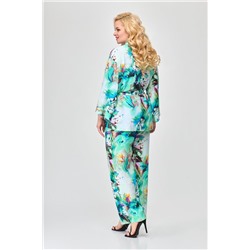 Svetlana-Style 1779 бирюзовый+цветы+лаванда, Брюки,  Жакет,  Топ