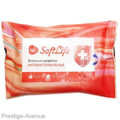 Влажные салфетки SoftLife антибактериальные 20 шт