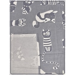 Простыня Ивановская бязь Кошкин дом вид 9/16 темно-серый