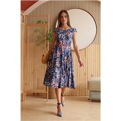 ARTiMODA 321-07 синий_принт_цветы, Платье
