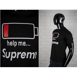 Футболка Supreme black help me мужская