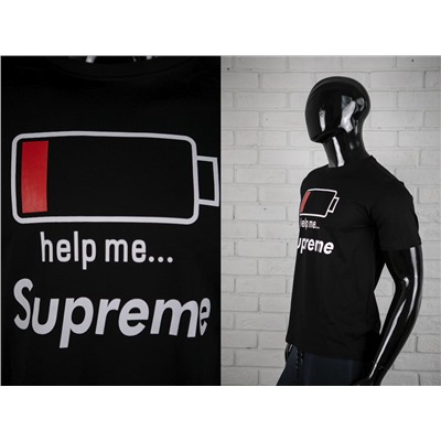 Футболка Supreme black help me мужская