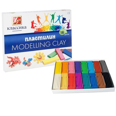 Пластилин 16 цв. Луч 320гр. Классика со стеком 20С 1329-08