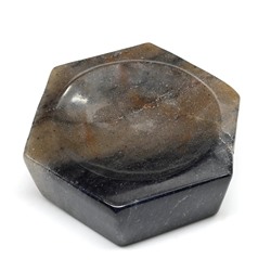 Лоток для скрепок из авантюрина синего "Шестигранник", 85*95*30мм, 405г