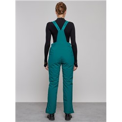 Полукомбинезон утепленный женский зимний горнолыжный зеленого цвета 526Z