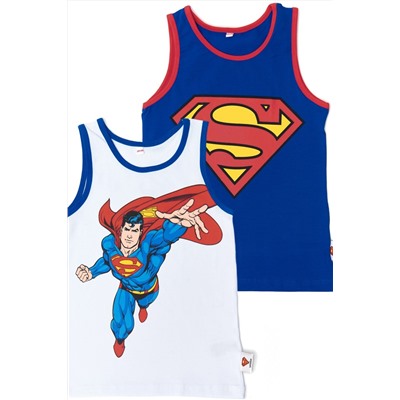 Комплект маек 22748 детских (2 шт.) SUPERMAN (Белый/синий)