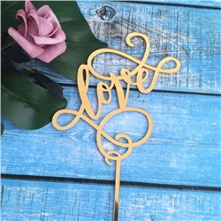 Топпер «Love» золотой с вензелями
