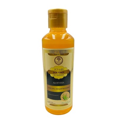 Skin Toner ALOE VERA, Khadi India (Тонер для лица АЛОЭ (алое) ВЕРА - сужает поры, уменьшает воспаления, ДЛЯ ВСЕХ ТИПОВ КОЖИ, Кхади Индия), 210 мл.