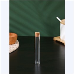 Колба стеклянная для заваривания с пробкой из бамбука BellaTenero «Алхимия», 2×12 см, набор, 12 шт