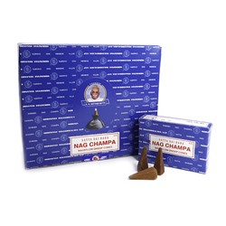 NAG CHAMPA Backflow Dhoop Cones, Satya (НАГ ЧАМПА благовония пуля стелющийся дым, Сатья), уп. 10 конусов.
