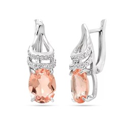 Серьги из серебра морганит, СПН32